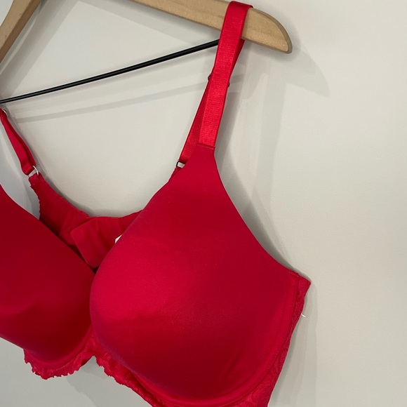 Aerie Real Sunny full coverage red lace detail bra 42DD - Picture 4 of 11